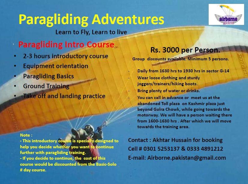 Airbrone Adventure packages | Published by Imap.pk